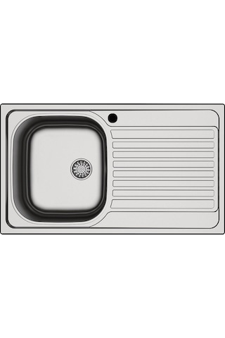 Hafele Capua 1 Sağ Damlalıklı Paslanmaz Çelik Mutfak Eviye Inox 86 x 50 CM