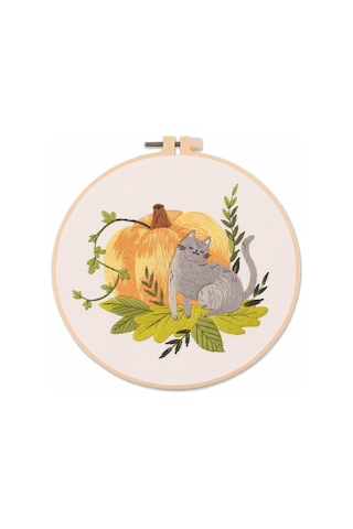 Mufunye Dıy Haç İşleme Seti, Tavşan Desenli, 30x30cm Kumaş, 20x20cm Telli Çerçeve, Yeni Başlayanlar İçin, Ev Dekoru, Hediye S856