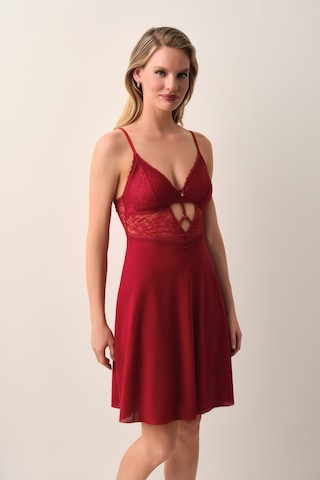 Suwen Passion Dantelli Kısa Gecelik St4451613102 Bordo