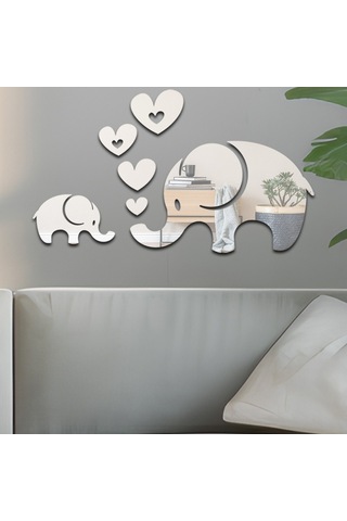 Sones Adet / Set Akrilik Fil Ayna Stereo Duvar Çıkartmaları Ev Dekorasyonu Yumuşak Ayna Siyah Diğer