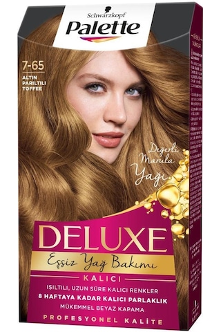 Palette Deluxe 7 - 65 Altın Parıltılı Toffee X 2 Adet Saç Boyası