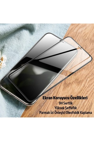 Northcity Apple Uyumlu iPhone 11 Pro 2in1 Full Glue Kamera Lens & Ekran Koruyucu Cam Set - Çizilmeye Karşı 5 Katman Dayanıklı