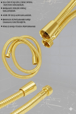 0590-12 Robot Duş Takımı El Ve Tepe Başlıklı Duş Seti Siyah Beyaz Krom Gold Renkler Gold