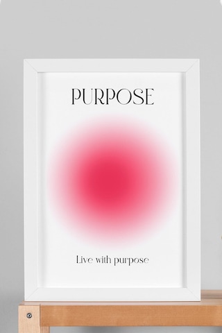 Purpose Çerçeveli Tablo Aura Enerji Renkleri Live With Purpose - Bir Amaç Uğruna Yaşa
