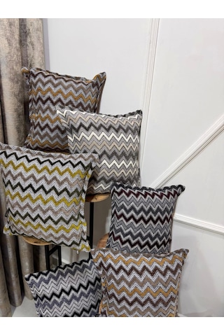 Nivemeshome Sarı Kahve Kırlent Kılıfı 45x45 Çok Renkli