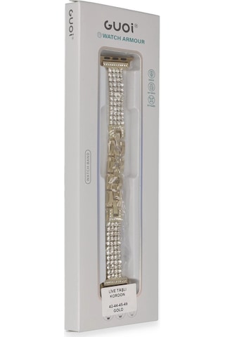 Newface Apple Uyumlu Watch 38mm Live Taşlı Kordon Semeglbl - 19 - Gold