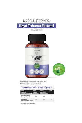 Erbatab Hayıt Ekstresi Chaste Seed 60 Kapsül