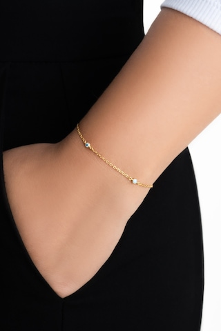 Minimal Nazar 18 Ayar Sarı Altın Kaplama 19 Cm Gümüş Bileklik Sarı