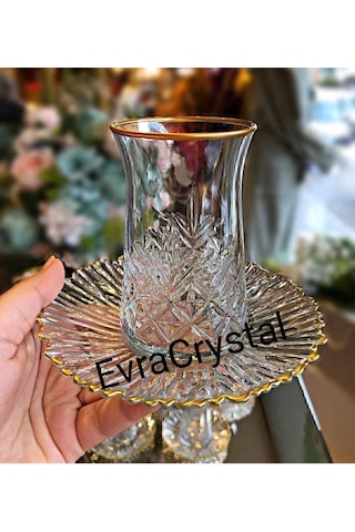 Çeyizci Çarşı 6 Kişilik 12 Parça Özel Seri Yeni Seri Model Çay Seti Altın