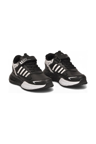 Lafonten Cırt Bantlı Kalın Tabanlı Siyah-beyaz Erkek Çocuk Yürüyüş Ve Spor Ayakkabı Sneaker 748 Cilt Siyah - Beyaz