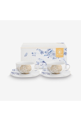 Beyaz Porselen Çay Fincan Seti 225 Ml