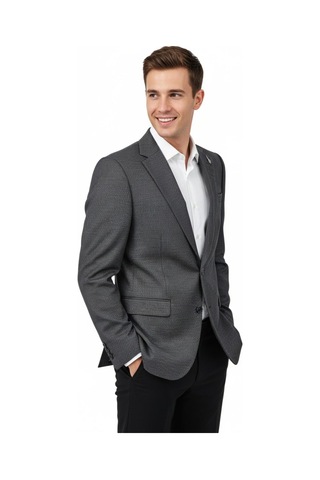 Erkek Tek Spor Ceket Çift Yırtmaçlı Bgl-st04982 Gri