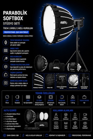 Pdx Softbox Stüdyo Seti Softbox Ve Led Işık