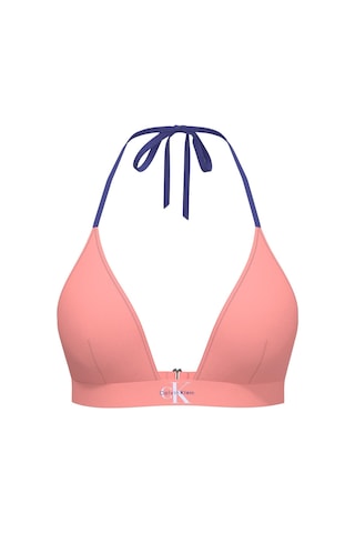 Calvin Klein Kadın Pembe Logo Detaylı Üçgen Bikini Üstü-13573 Pembe