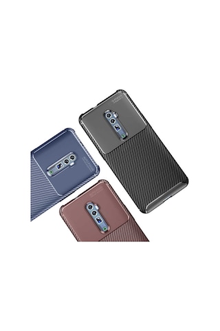 Oppo Reno 10x Zoom Kılıf Zore Negro Silikon Kapak Kahverengi