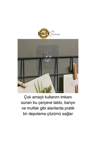 10 Ad. Ekstra Güçlü Kendinden Yapışkanlı İz Bırakmaz Suya Dayanıklı Banyo Rafı Tablo Ayna Askı Kanca Çok Renkli