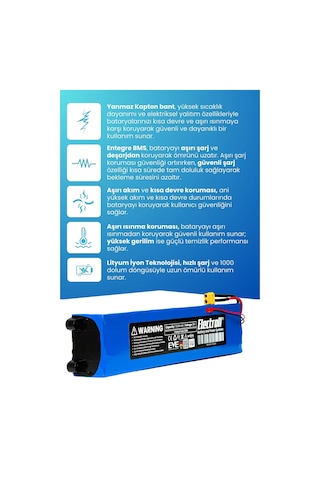 Onvo Ov-007 Uyumlu Batarya Orjinal Kapasite 36v 7800mah Mavi