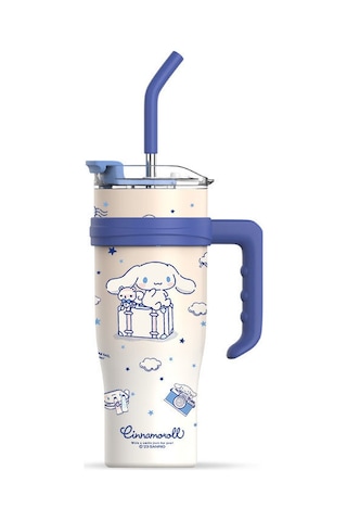 Xıxun Yeni Karikatür 304 Paslanmaz Çelik Büyük Kapasiteli Yalıtımlı Su Pipetli Bardak Beyaz Tarçın Köpek