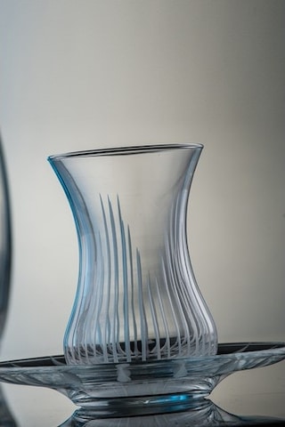 Kcd Işık Sade 6 Kişilik 12 Parça Çay Bardak Seti Mavi