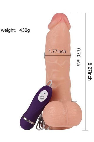 Fastieshop Realistik Dokulu Titreşimli Dildo - 21 Cm