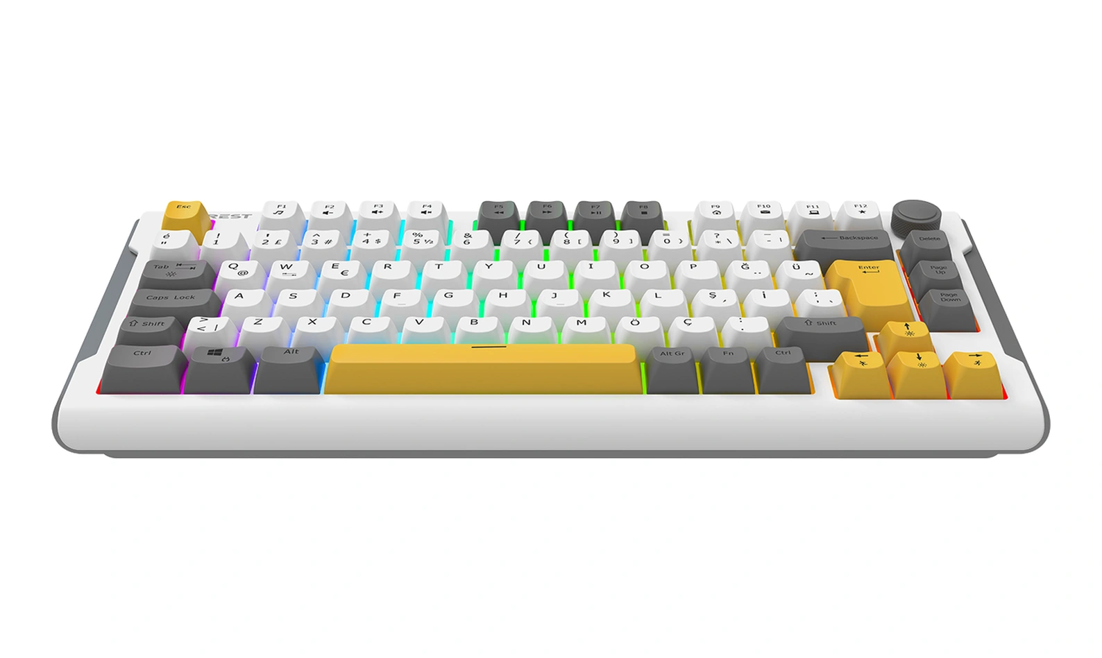 Everest Kb-75 Smooth Beyaz/gri/sarı Rgb Q Membrane Oyuncu Klavyesi