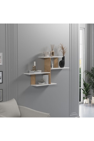 Sitil Duvar Rafı Beyaz Meşe