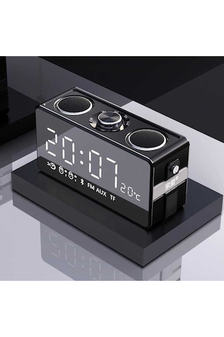 Soaiy S18 Taşınabilir Kablosuz Bluetooth Hoparlör - Dijital Saat & FM Radyo & USB & Hafıza Kartı - ZORE-219773