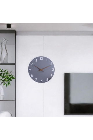 Homyl Duvar Saati 10 ''dekoratif Basit Sessiz Dekor Oturma Odası Gri