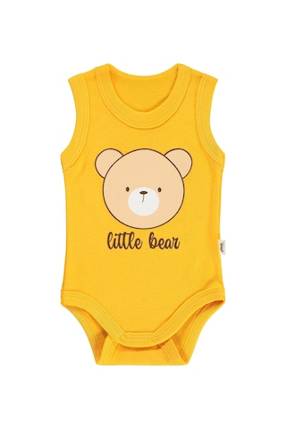 Civil Baby Little Bear Baskılı 1-36 Ay Çıtçıtlı Badi - Hardal