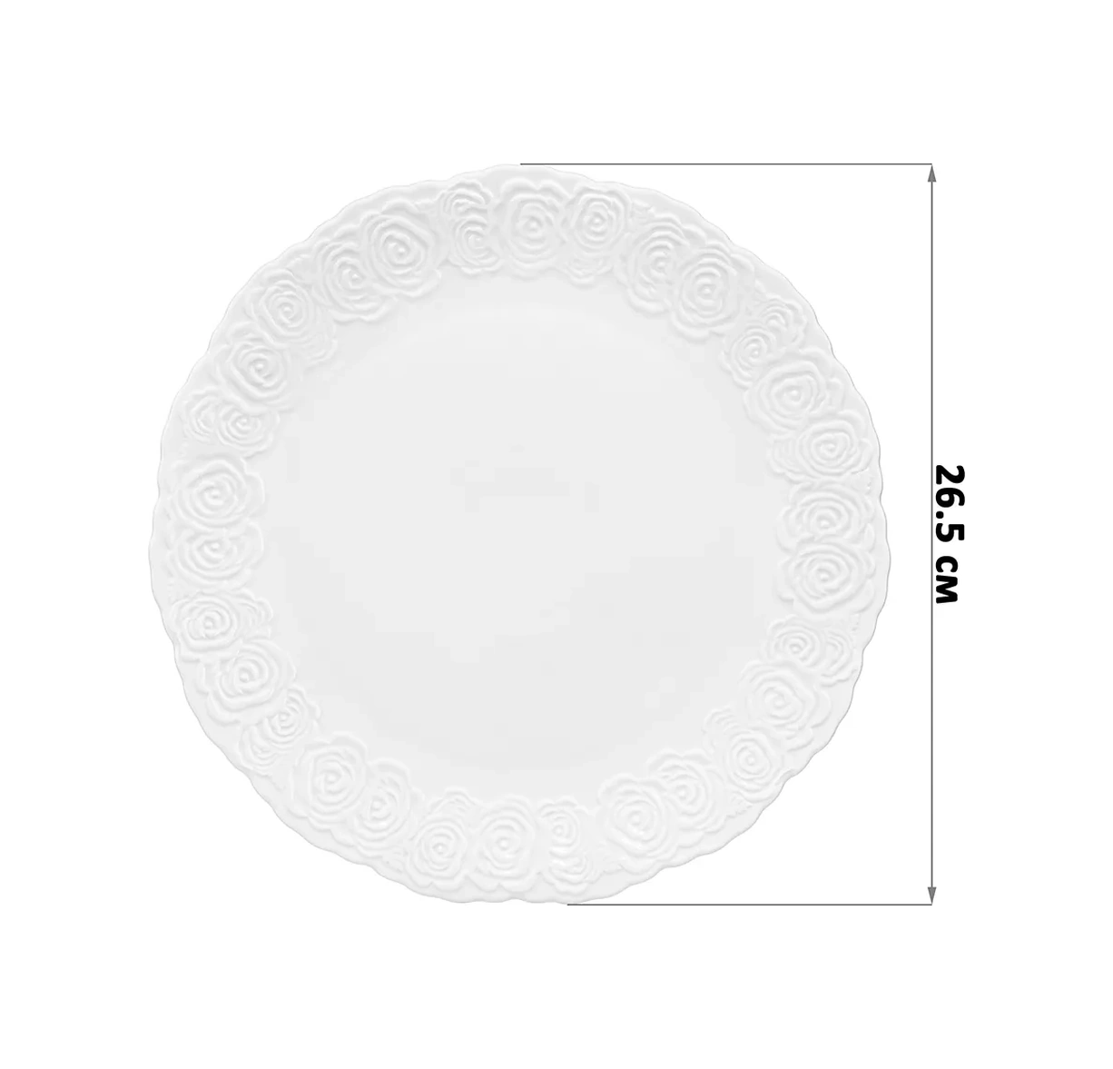 Elan Gallery Güller Figürlü Tabaklar, 2 Adet, 26,5 Cm 340585461 Beyaz