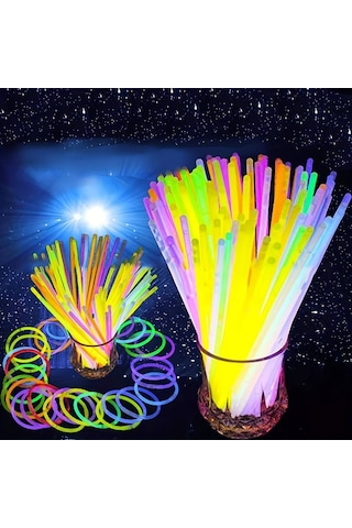 300 Pcs Neon Stick Glow Stick 300 Adet Neon Işık Fosforlu Bileklik Kolye Fosforlu Işık Renkli Glow Gün Işığı