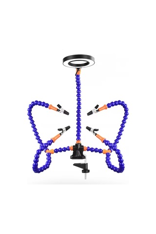 Xurunkeji Lehimleme Üçüncü El Aleti Yardımcı Eller Usb Şarj Edilebilir El Feneri 3x Büyüteç Lehimleme İstasyonu Kaynak Onarım Aleti B