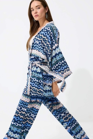 DeFacto Relax Fit Desenli Kuşaklı Kimono D5443AX25SPIN59 İndigo