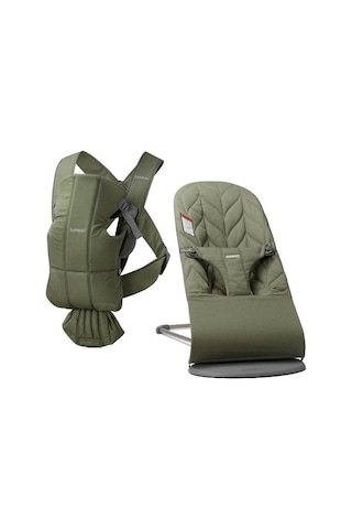 Bliss Petal Ana Kucağı & Kanguru Mini Cotton Yenidoğan Seti / Dark Green