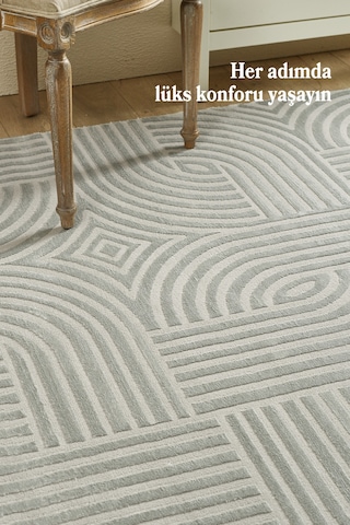 Modern Halı Salon Halısı Oturma Odası Halısı Yolluk Gri Halı Hav Toz Vermez Kolay Temizlenebilir Gümüş
