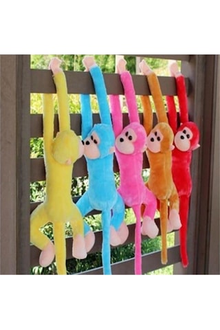 Sevimli Peluş Maymun Oyuncak , Elleri Yapışabilen 70 Cm Açık Kırmızı