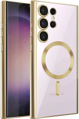 Mey İthalat Samsung Galaxy Uyumlu  S25 Ultra Kılıf Kross Magneticsafe Kapak - Gold Çok Renkli