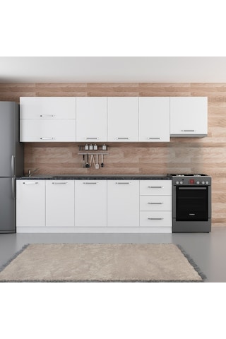 Minar 300 Cm Mutfak Dolabı Beyaz 300-B8 Beyaz