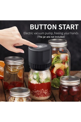 Sones Elektrikli Mason Kavanoz Vakumlama Seti 10 Kavanoz Kapağıyla Gıda Depolama İçin Sızdırmazlık Makinesi