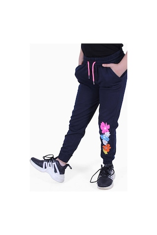 Fyk Kids 3'lü Karışık Desenli, Yüksek Bel Detaylı Kız Çocuk Eşofman Altı Çok Renkli