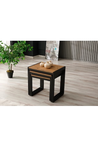 Arpelia Üçlü Zigon Sehpa 50x40x52/45x40x46/40x40x40