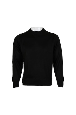 Erkek Kazak Klasik Normal Kesim Yünlü Rar00498 Siyah