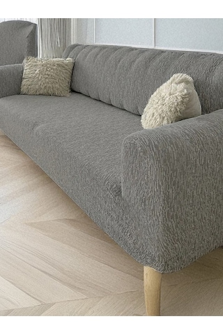 StarMall Jakarlı Ağaç Koltuk Örtüsü, Kanepe Örtüsü, Chester Örtüsü 3311 Takım Kuyu Gri