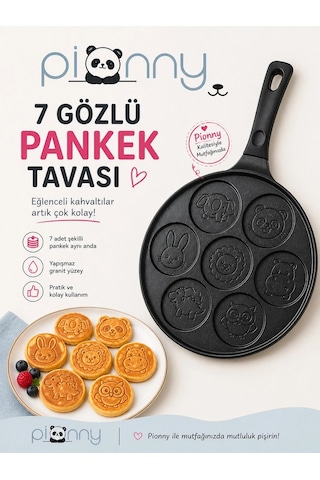 Pionny Döküm 27 Cm Pankek Tavası Siyah Çok Renkli
