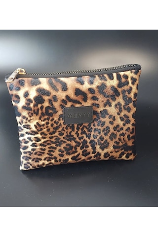 Meryy Collection Clutch Çanta Yıldız Detaylı Leopar