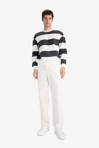 Defacto Boxy Fit Bisiklet Yaka Çizgili Sweatshirt A9066ax25auar104 Antrasit