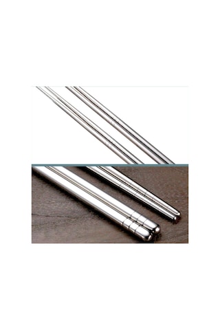 Omeniv İki Çift (4) 304 Hafif Çelik Chopstick Yemek Noodle Sushi