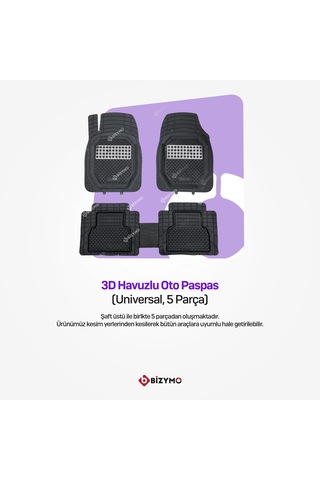 Tüm Araçlara Uyumlu Esnek Kokusuz 3d Havuzlu Paspas Krom