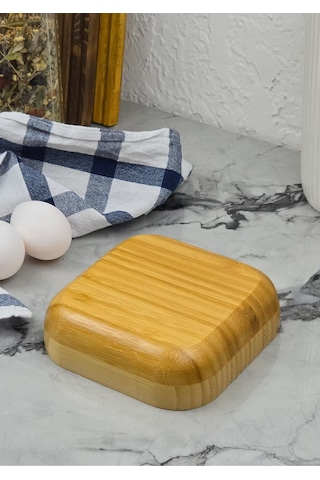 Bambu Kase - Doğal Tabak - 14 Cm, 260 Ml Sarı