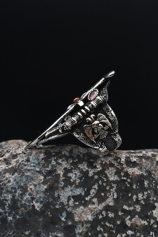 Prestij Gümüş Özel Tasarım Baş Parmak Zihgir Zülfikar Hz. Ali'nin Kılıcı 901551 Gümüş